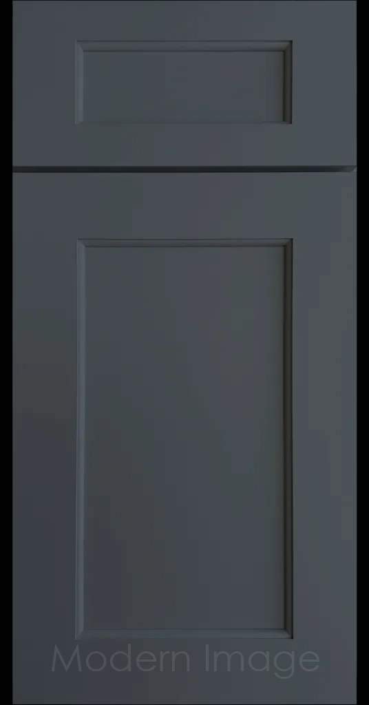 Carlsbad II Shaker kitchen cabinets with distinct line detailing in Sea matte.